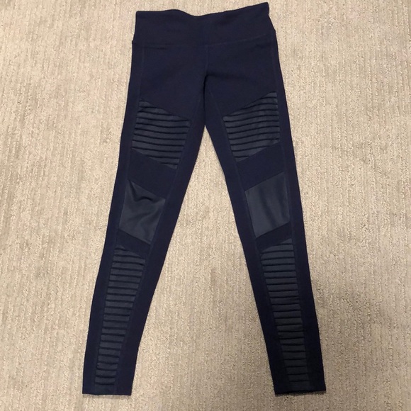 **SOLD** ALO Yoga Moto High Waist Leggings (Navy) - Picture 5 of 8
